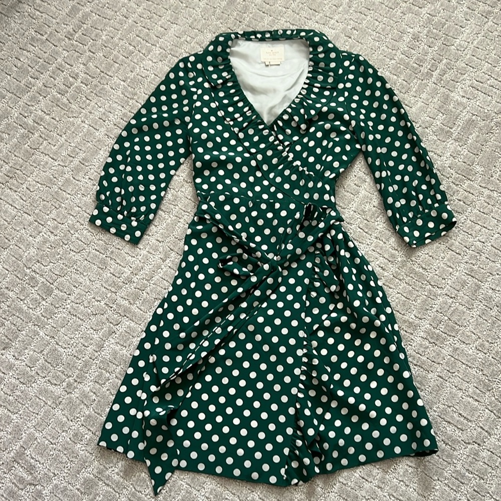 Kate Spade, Daniella Green polkadot dress, size 6